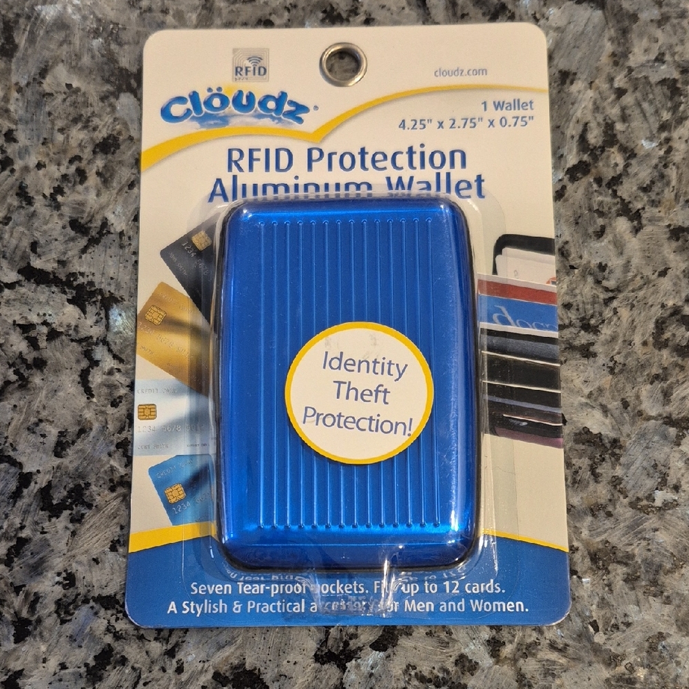 Cloudz Blue RFID Protection Aluminum Wallet